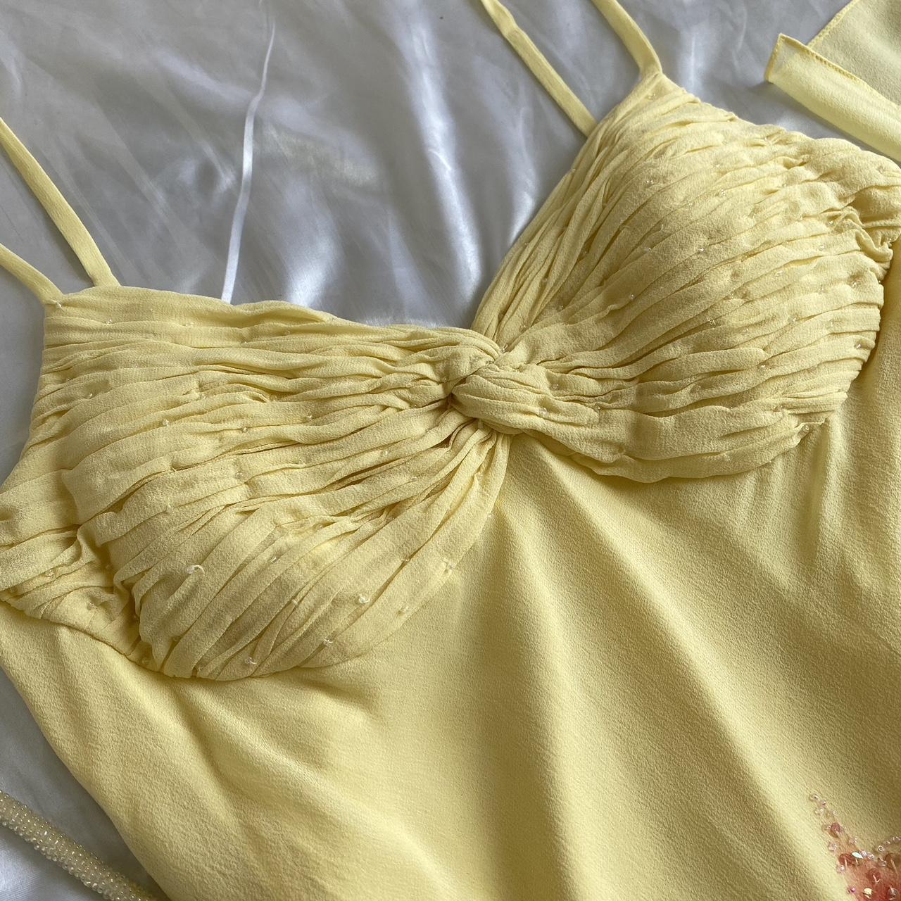 Gelb mode neckholder floral perlen lange elegante chiffon ballkleid abendkleid gh3285