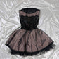 Y2K brown and black lace prom dress homecoming dress gothic dress fairy dress gh4597
