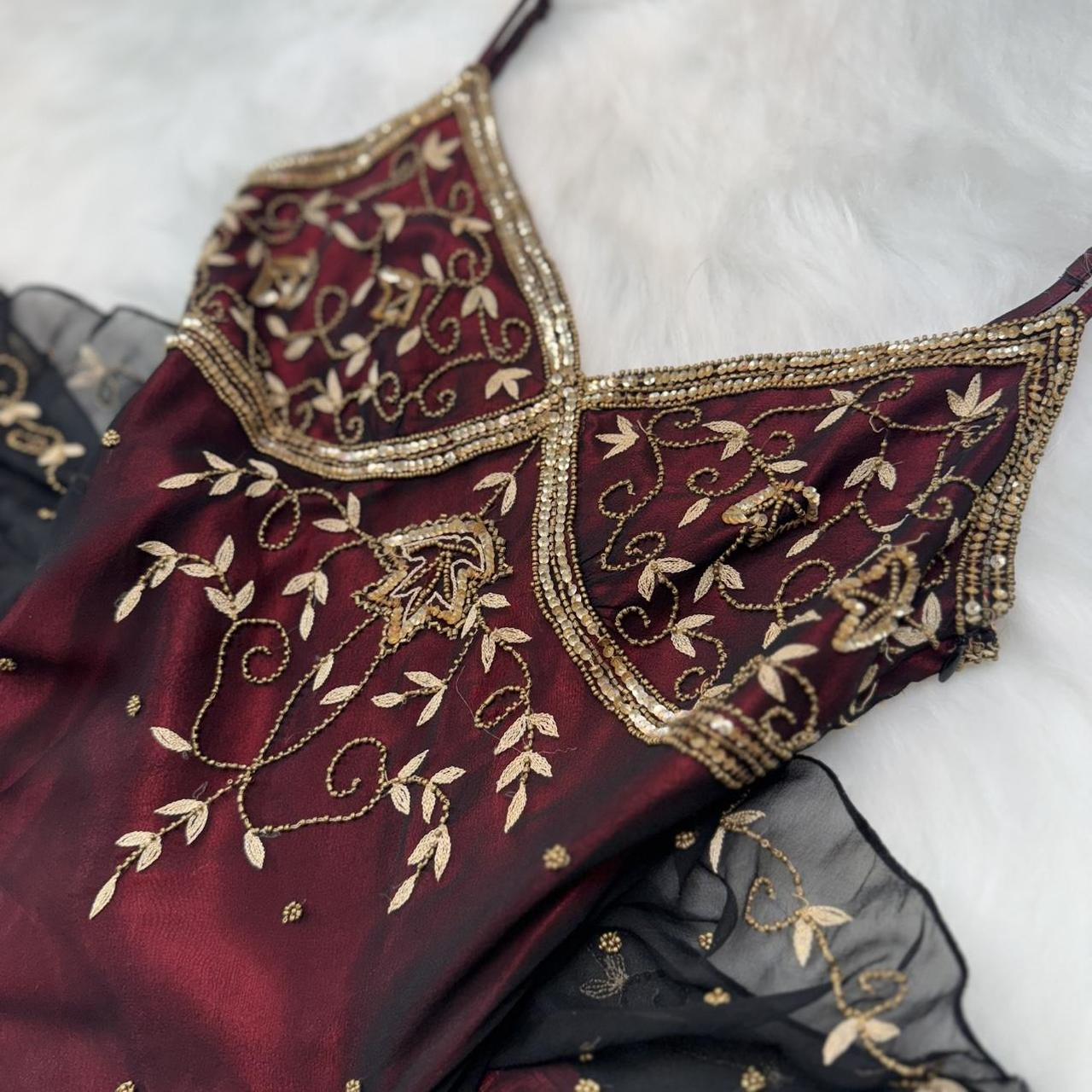 Girlhomeshops - Robe de bal courte/longue en mousseline bordeaux, style rétro, exquise, robe de soirée d'anniversaire, gh5011