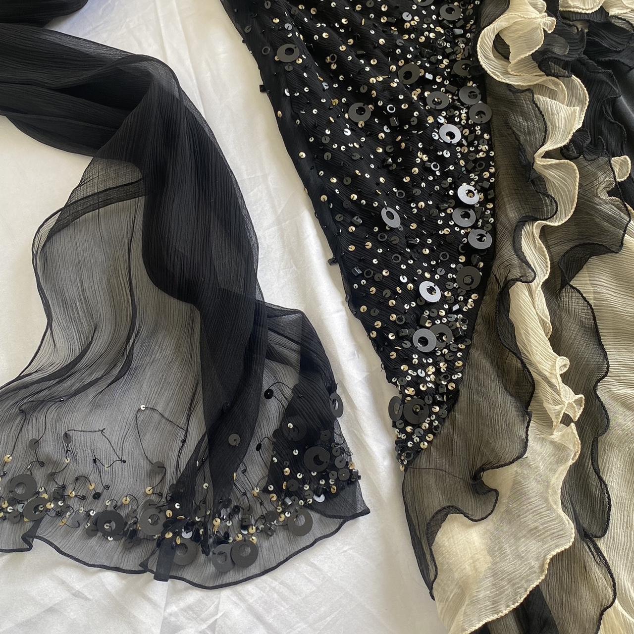 Black Sparkly Elegant Ruffled Tulle Long Sequin Ball Gown Prom Dress Evening Gown Party Dress gh3141