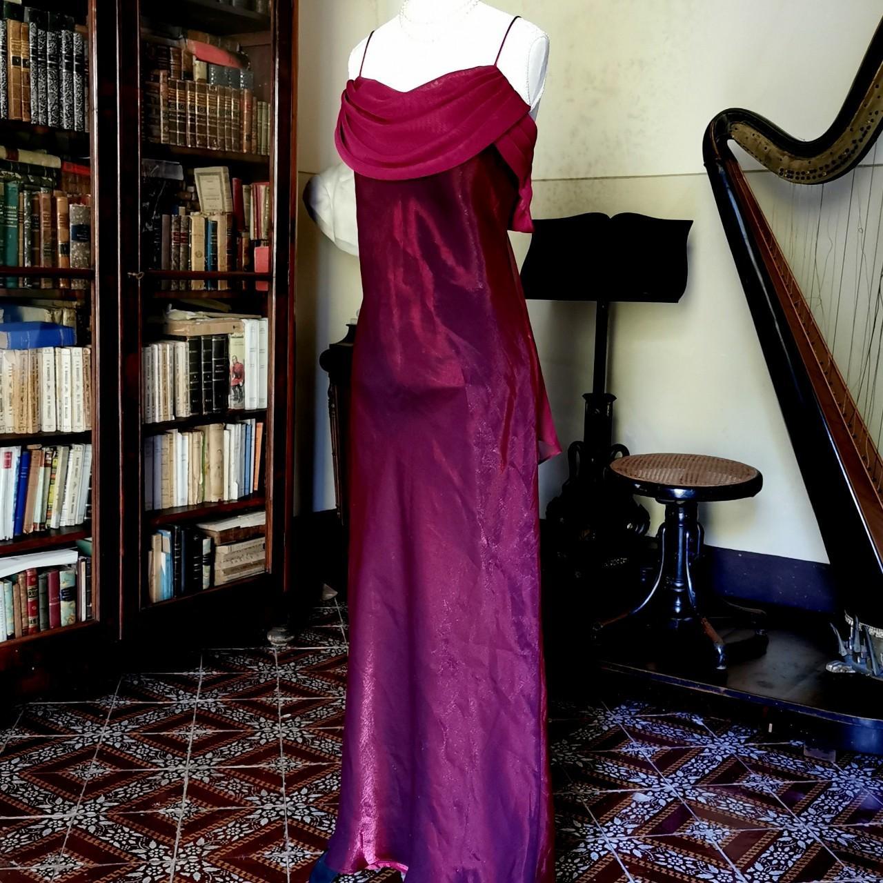 Girlhomeshops--Burgundy retro long satin fairy dress prom dress gh5543