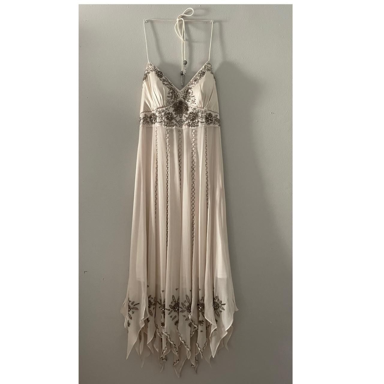 girlhomeshops-White exquisite beaded long chiffon flowing prom dress fairy dress gh5790