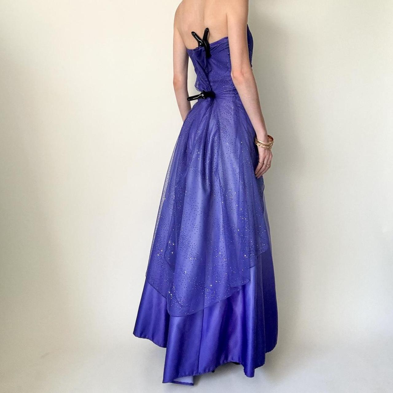 Girlhomeshops – Lila glänzendes, modisches, bodenlanges Ballkleid mit Farbverlauf und Tube-Top, Abschlussballkleid, gh5514