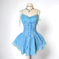 Vintage Y2K blue fairy short chiffon formal homecoming dress birthday dress eighth grade gh4659