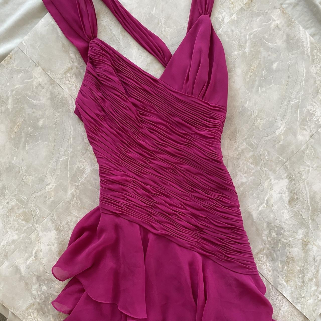 Robe de soirée élégante en mousseline de soie, style corset plissé, mi-longue, asymétrique, courte, violet et magenta, à volants, robe de bal, robe de soirée, robe de danse, gh3812