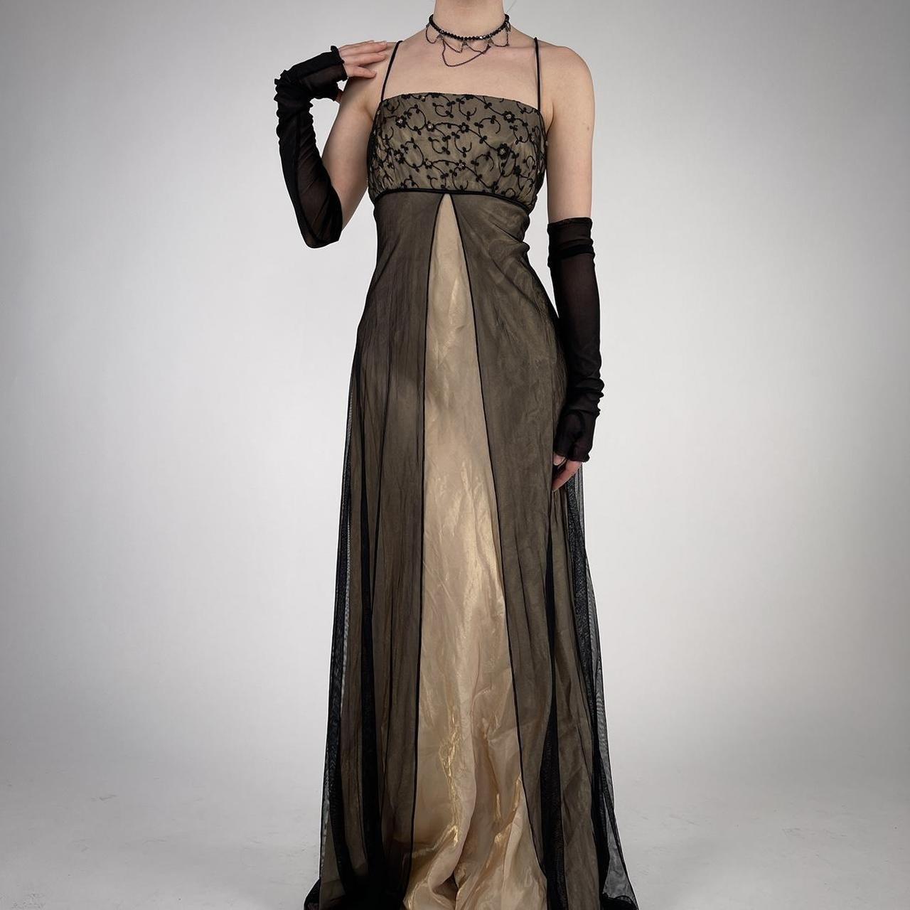 Girlhomeshops--Brown exquisite beaded long satin prom dress party dress gh5503