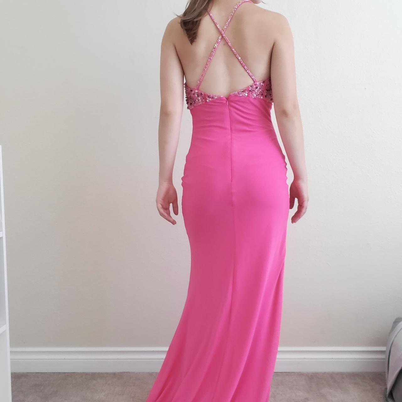 Robe de soirée longue en satin rose élégante, col en V, perles exquises, bretelles spaghetti, dos nu, lacets, robe de bal, robe de soirée gh3580