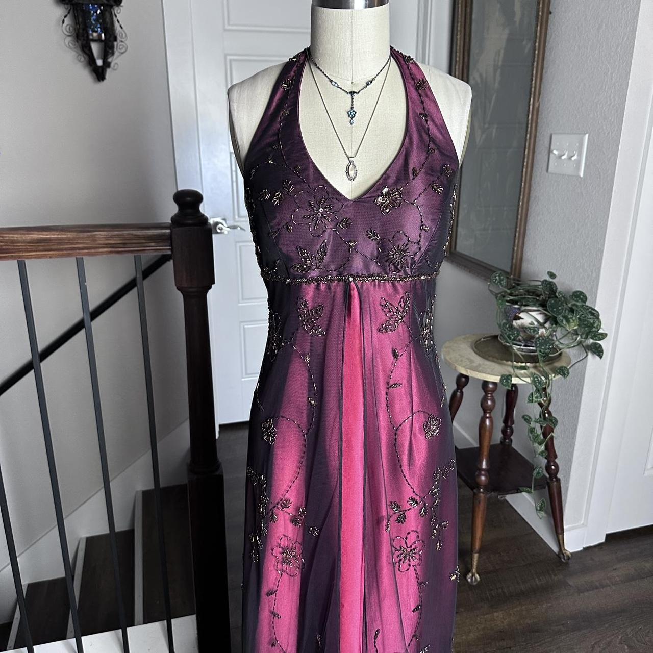 Robe de soirée longue en satin et tulle fuchsia, élégante et raffinée, style vintage, taille haute, style gothique, robe de bal, robe d'anniversaire, robe de bal, robe de remise de diplôme, gh3910