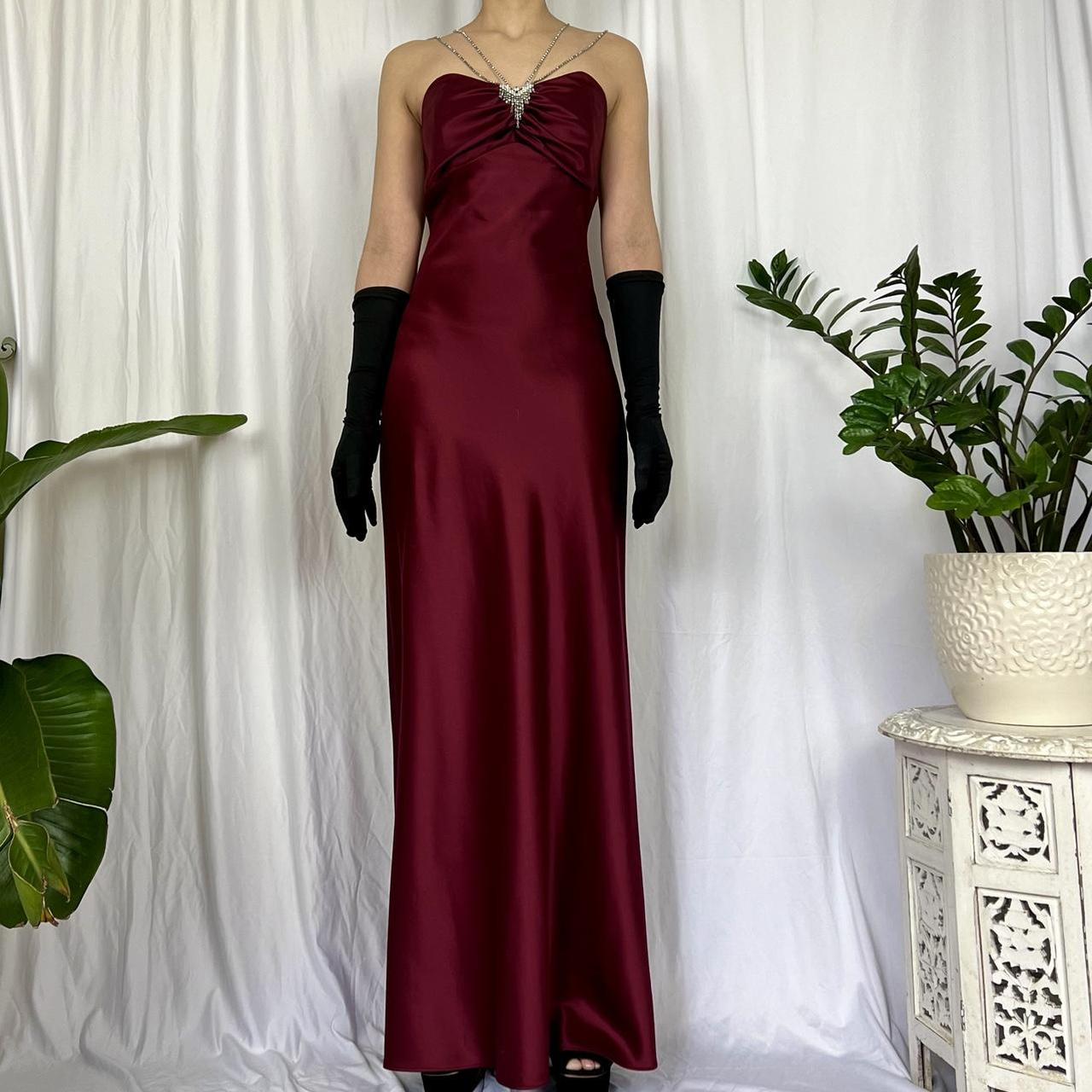 Burgundy Red Gorgeous Retro Fashion Rhinestone Gown Sweetheart Neck Long Satin Ball Gown Evening Gown Party Dress Prom Gown gh3715