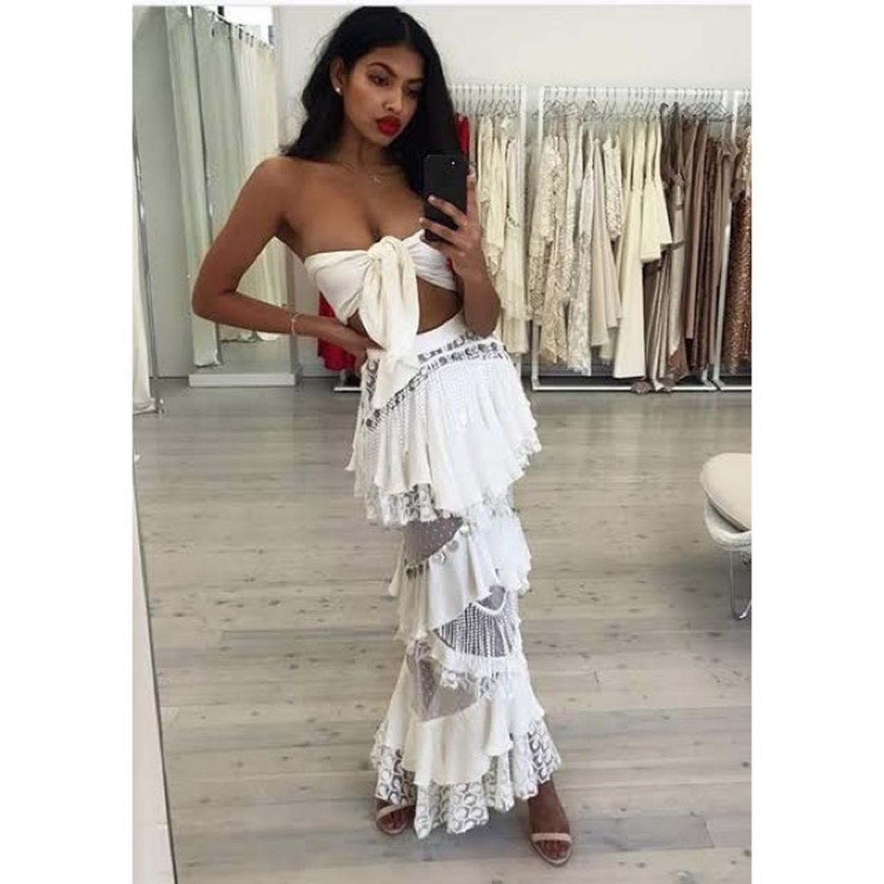 Robe de soirée longue en deux pièces blanche sans manches, coupe A, robe de bal gh2852