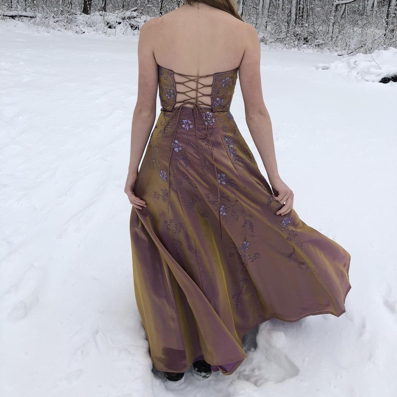 Pretty Brown Shiny Delicate Floral Beading Elegant Spaghetti Strap Long Satin Ball Gown Evening Dress Party Dress Prom Dress gh3741