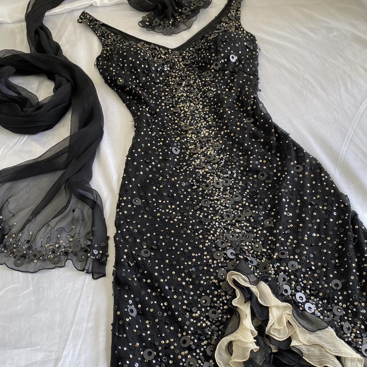 Black Sparkly Elegant Ruffled Tulle Long Sequin Ball Gown Prom Dress Evening Gown Party Dress gh3141