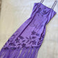 Purple Vintage Fairy Exquisite Floral Sequined Ribbon Cute Long Prom Dress Evening Gown Party Dress gh4302