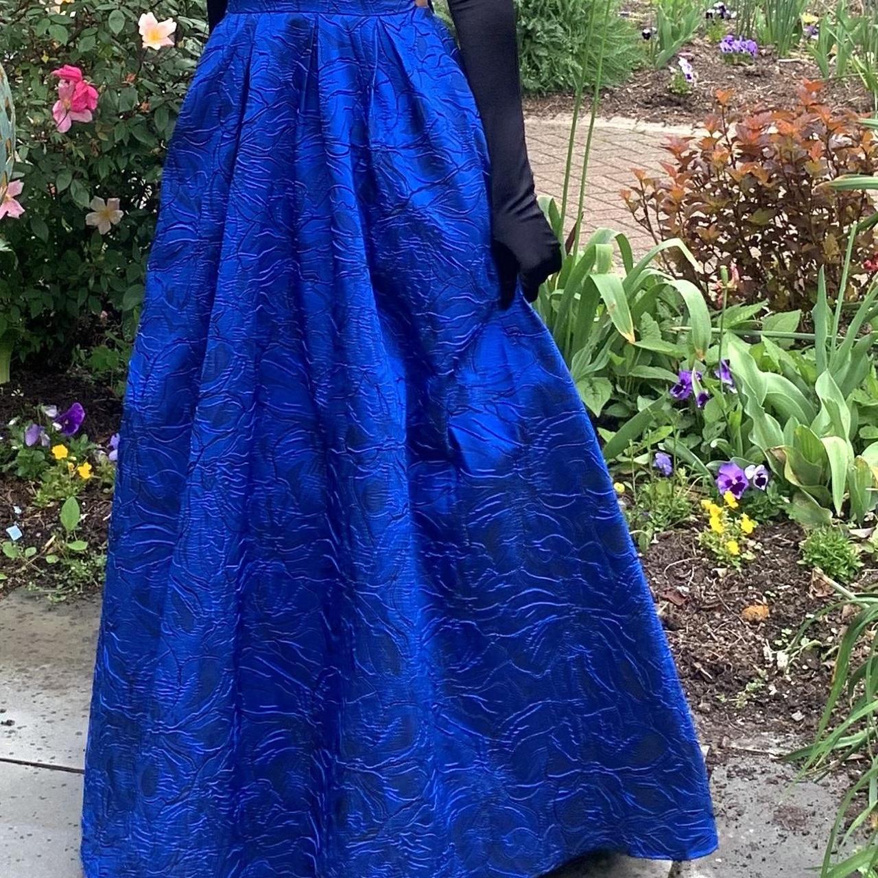 Prussian blue vintage fashion rose embroidery design long satin elegant ball gown evening dress party dress prom dress gh3666