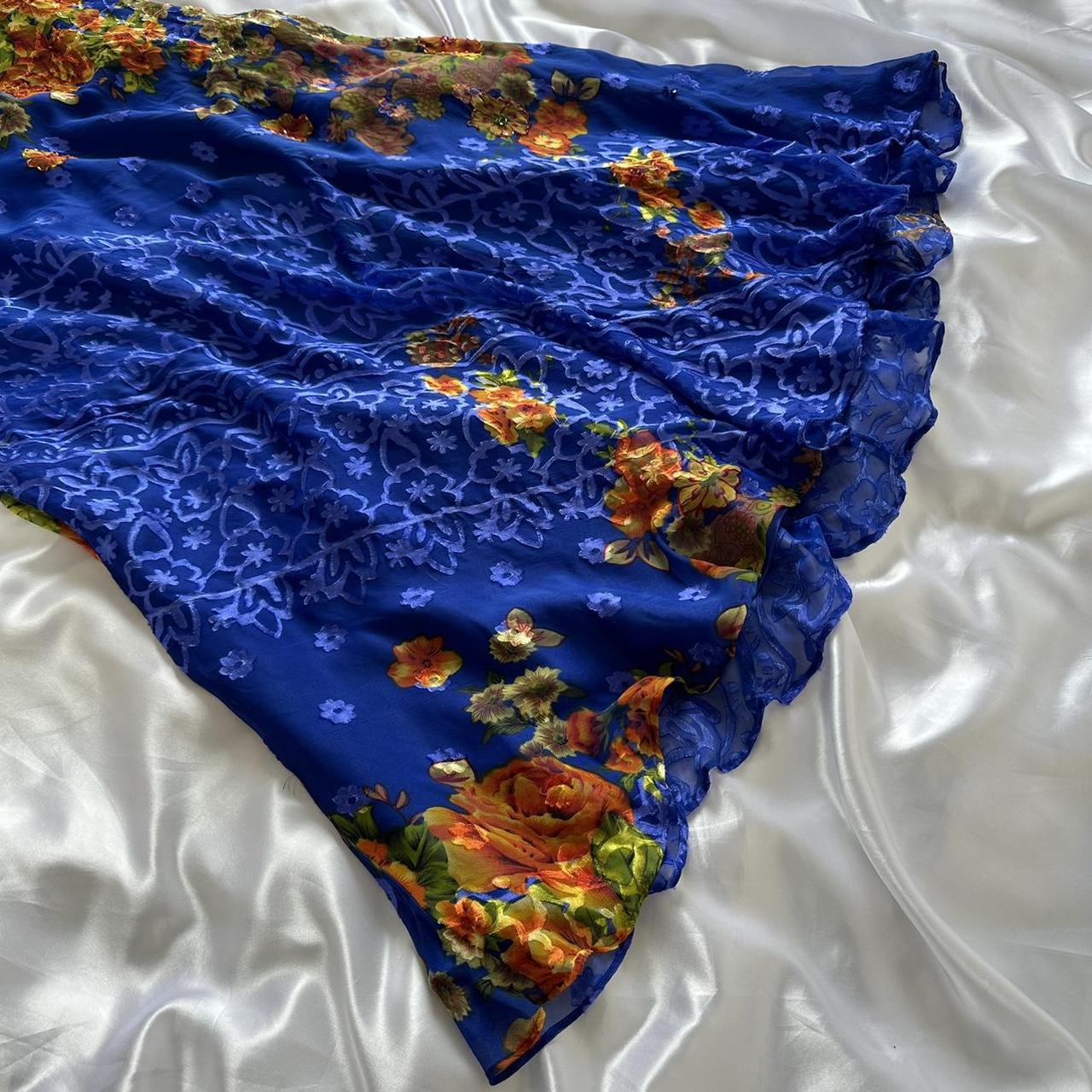 Royal Blue Elegant Vintage Fashion Flower Long Chiffon Fairy Evening Gown Party Dress Prom Dress gh3596