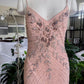 girlhomeshops--long prom Gorgeous Peach Pink Gown With Delicate Beading And Floral Appliques gh5596