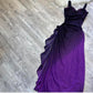 Purple Shiny Fashion Gradient Elegant Long Chiffon Ball Gown Evening Dress Birthday Party Dress Fairy Dress Homecoming Dress Wedding Guest Dress Prom Dress gh3811