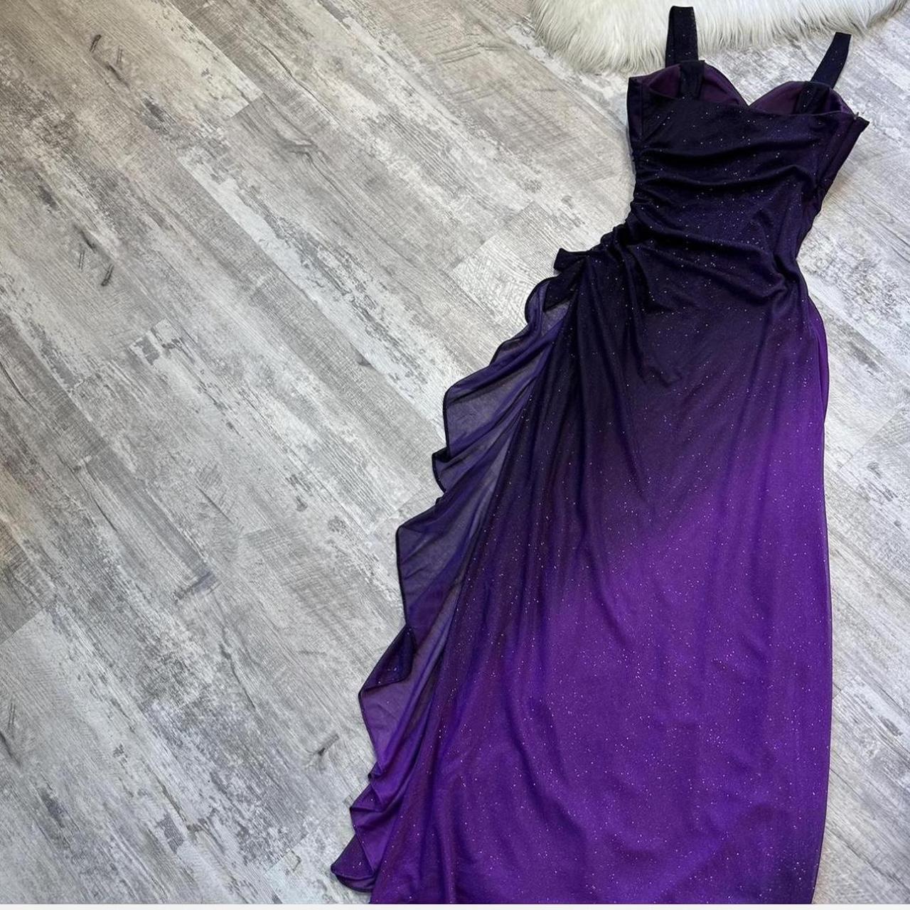 Purple Shiny Fashion Gradient Elegant Long Chiffon Ball Gown Evening Dress Birthday Party Dress Fairy Dress Homecoming Dress Wedding Guest Dress Prom Dress gh3811