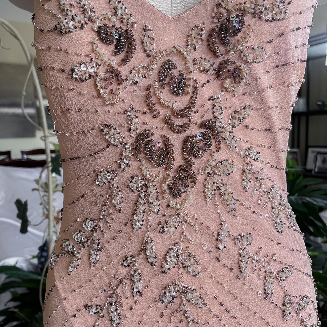 girlhomeshops--long prom Gorgeous Peach Pink Gown With Delicate Beading And Floral Appliques gh5596