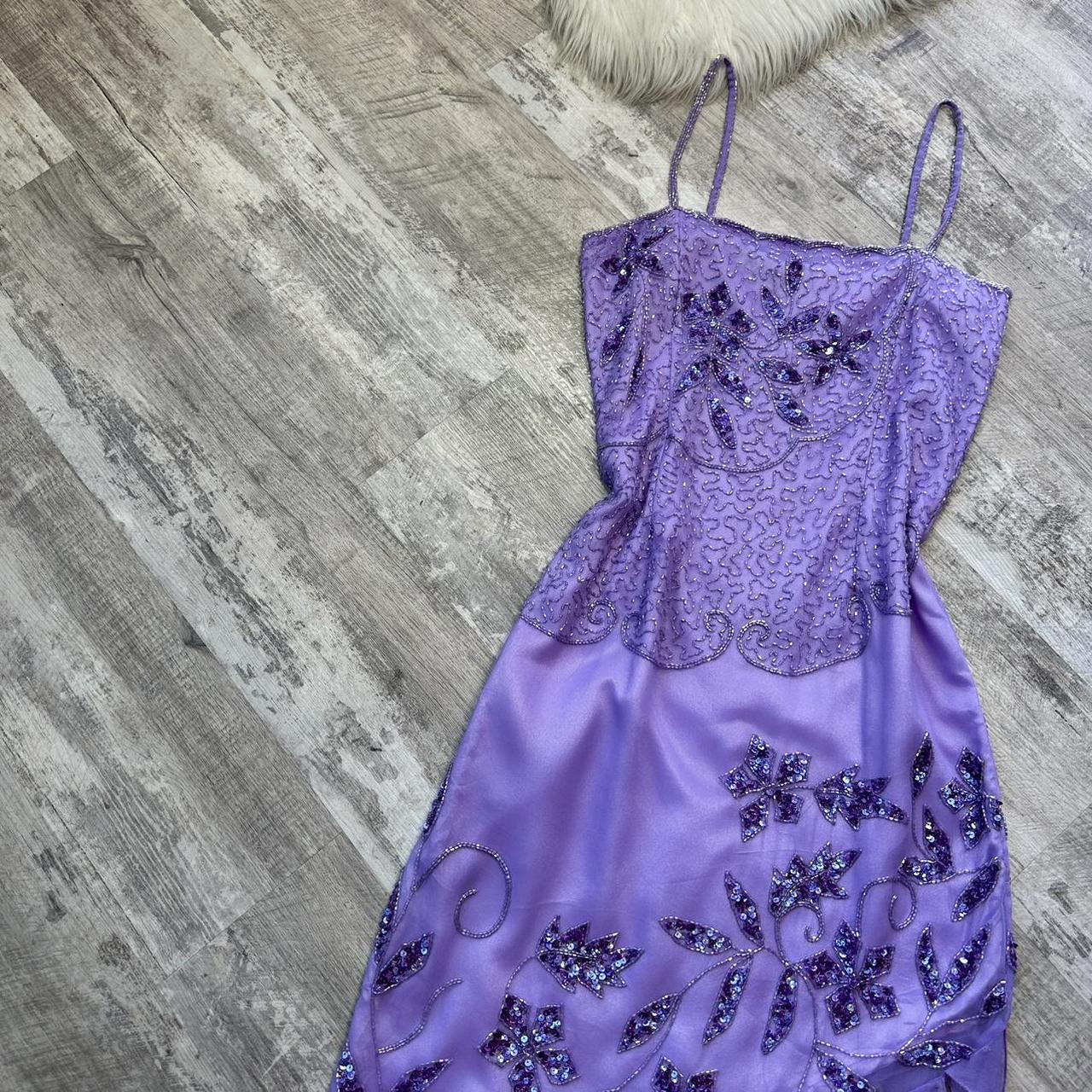 Purple Vintage Fairy Exquisite Floral Sequined Ribbon Cute Long Prom Dress Evening Gown Party Dress gh4302