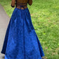 Prussian blue vintage fashion rose embroidery design long satin elegant ball gown evening dress party dress prom dress gh3666