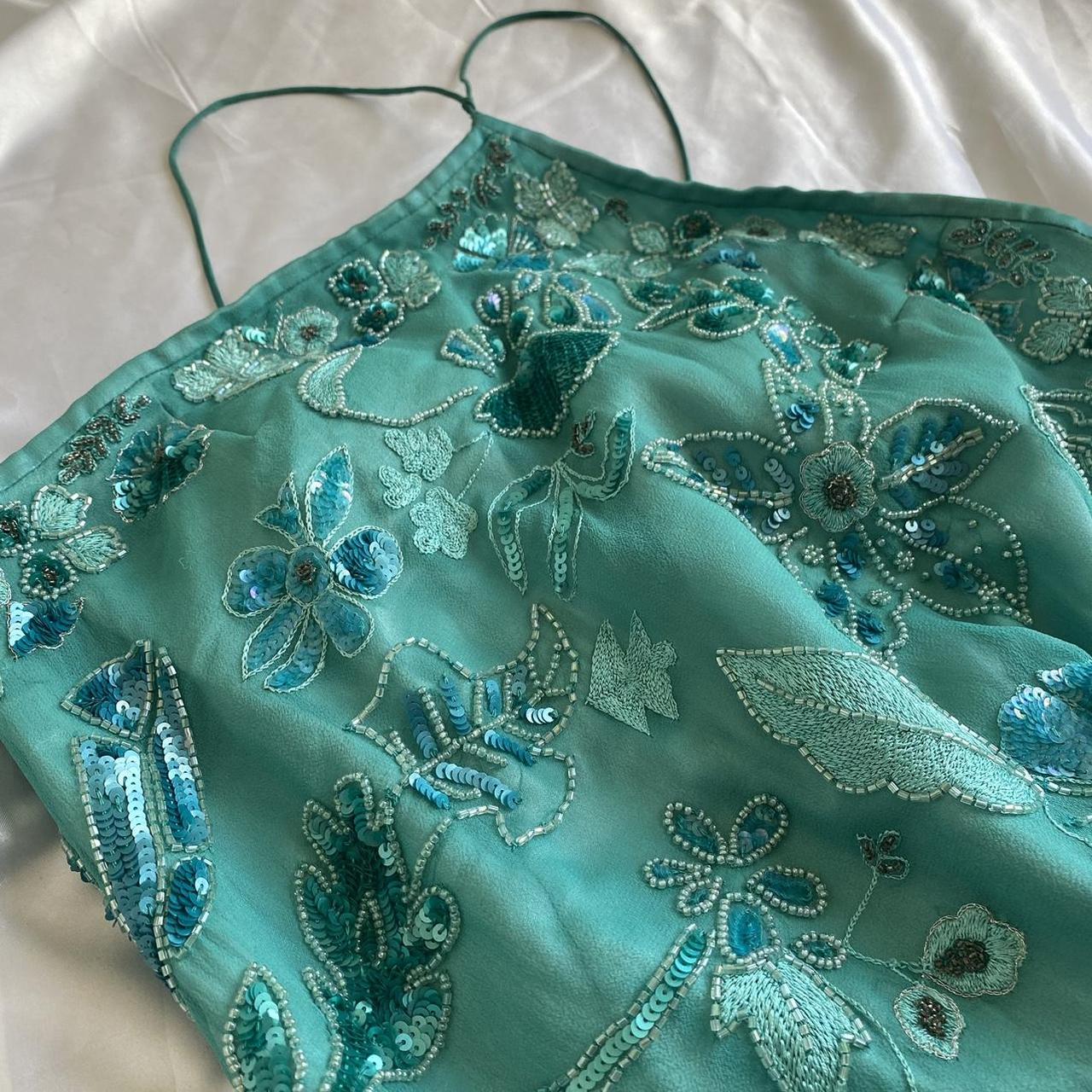 Green Beautiful Vintage Gorgeous Fashion Elegant Exquisite Beaded Sequined Strapless Long Asymmetric Chiffon Flowing Ball Gown Evening Dress Birthday Wedding Guest/Birthday Party Dress Prom Dress gh4016