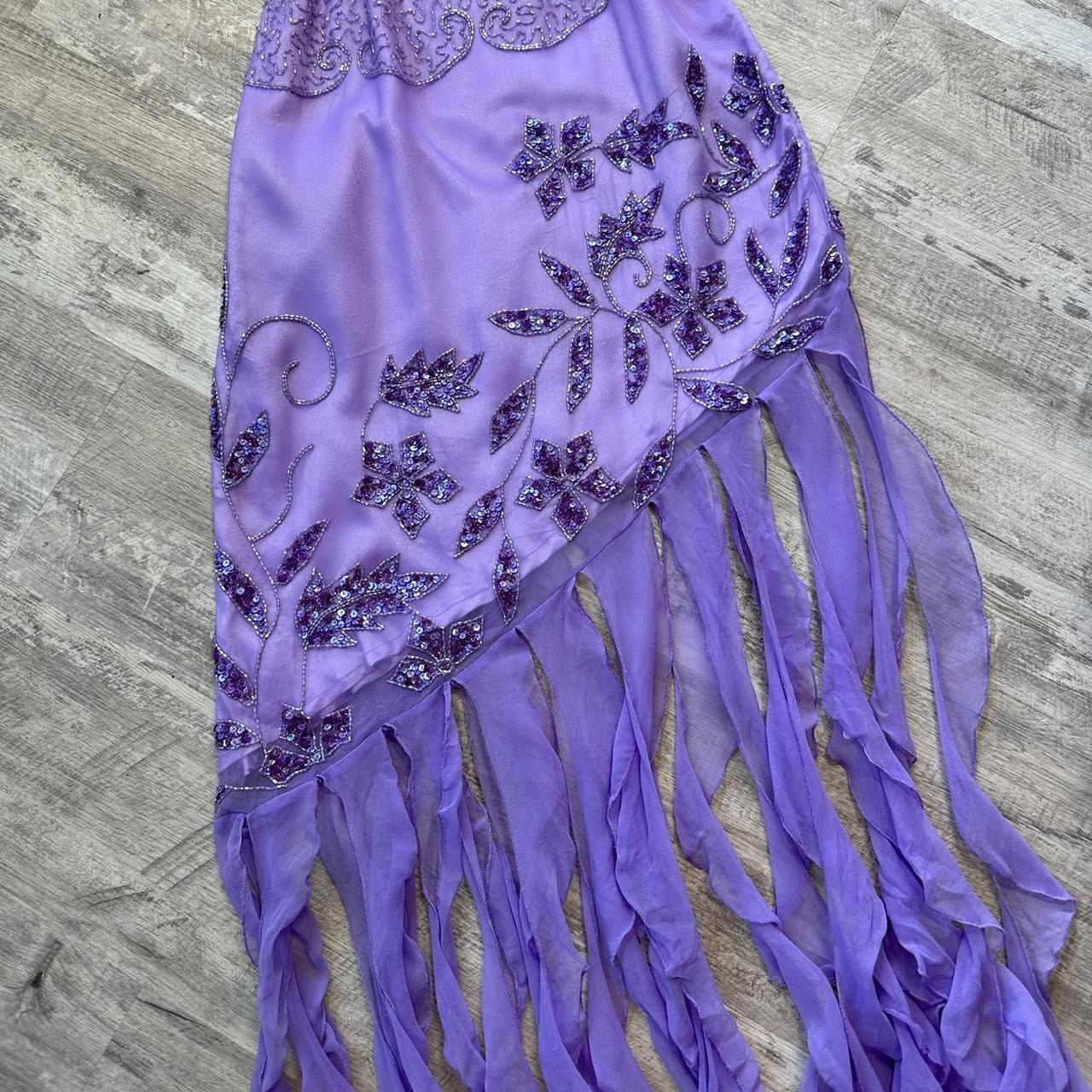 Purple Vintage Fairy Exquisite Floral Sequined Ribbon Cute Long Prom Dress Evening Gown Party Dress gh4302