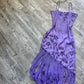 Purple Vintage Fairy Exquisite Floral Sequined Ribbon Cute Long Prom Dress Evening Gown Party Dress gh4302