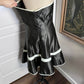 Black retro slim black with white bow tie short formal cocktail dress short homecoming gh4345