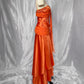 Girlhomeshops-Orange Exquisite Beaded Long Satin Prom dress Evening Dress Party Dress gh5091