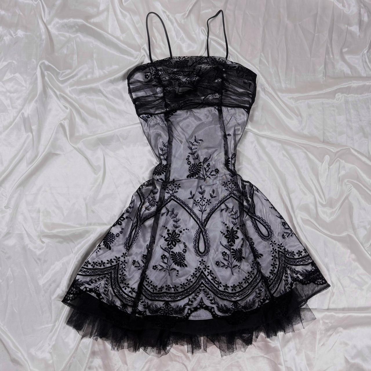 Y2K Schwarz Grau Ballkleid Homecoming Kleid Gothic Kleid Feenkleid gh4600