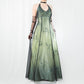 Green Vintage Ombre Floral Beaded Empire Waist Halter Long Chiffon Tulle prom dress Evening Gown Party Dress gh3606