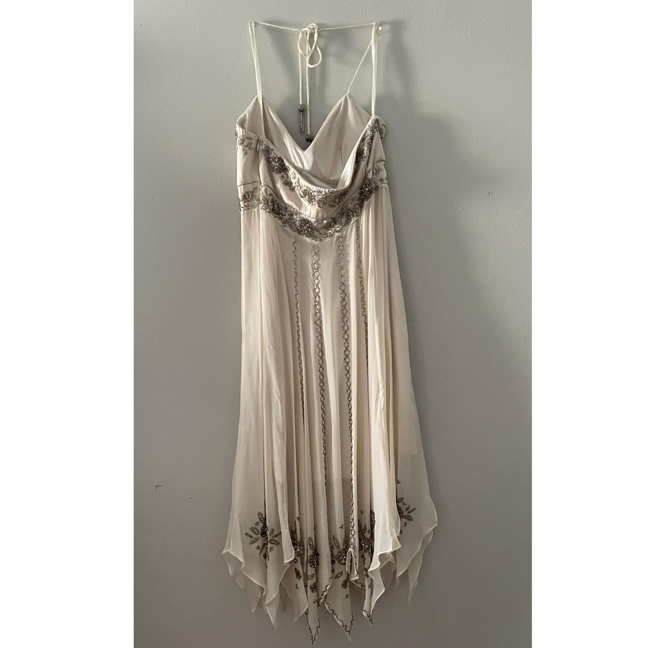 girlhomeshops-White exquisite beaded long chiffon flowing prom dress fairy dress gh5790