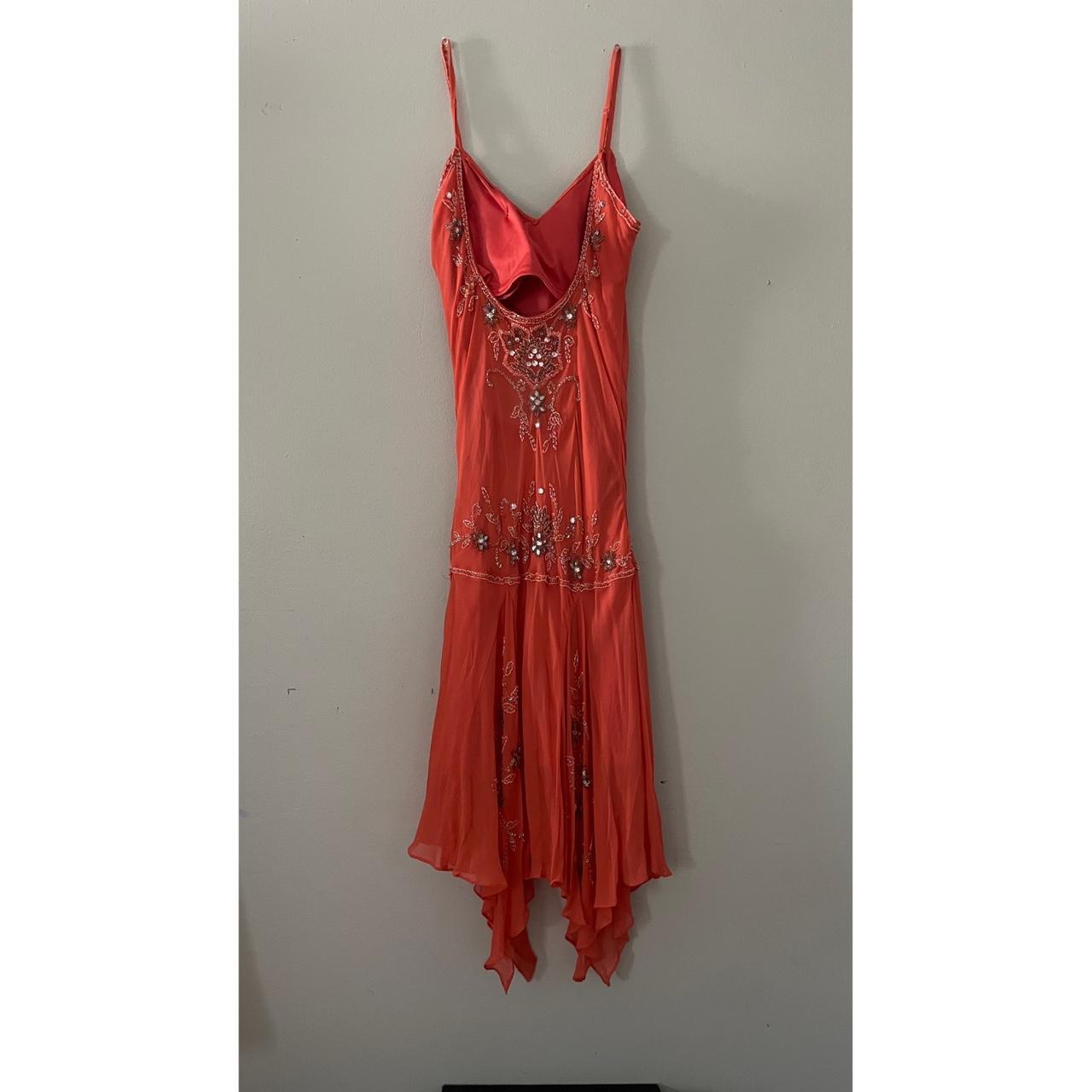 girlhomeshops-Beautiful orange exquisite beaded long chiffon elegant prom dress fairy dress gh5791