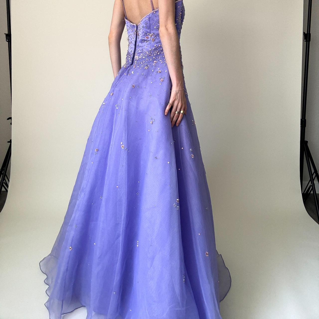 girlhomeshops – Lila, exquisites, perlenbesetztes, langes Tüll-Ballkleid, Abschlusskleid, gh5644