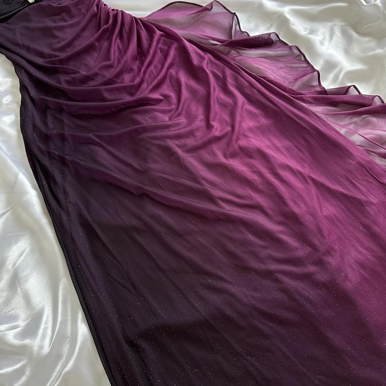 Charming dark purple shiny fashion gradient elegant strap long chiffon evening dress party dress prom dress gh3594