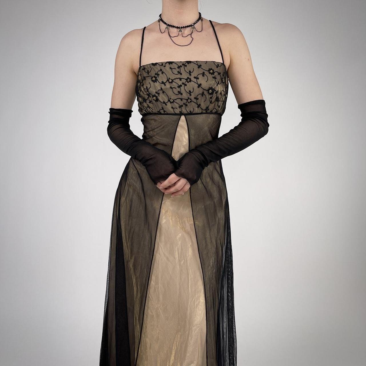 Girlhomeshops--Brown exquisite beaded long satin prom dress party dress gh5503