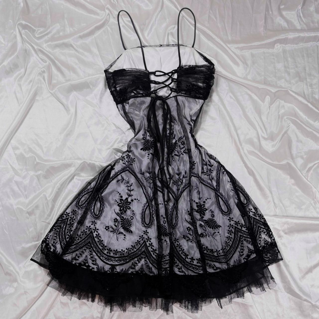 Y2K Schwarz Grau Ballkleid Homecoming Kleid Gothic Kleid Feenkleid gh4600