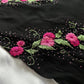 Black gorgeous shiny fashion elegant exquisite floral embroidery long chiffon ball gown evening dress party dress gh3560