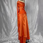 Girlhomeshops-Orange Exquisite Beaded Long Satin Prom dress Evening Dress Party Dress gh5091