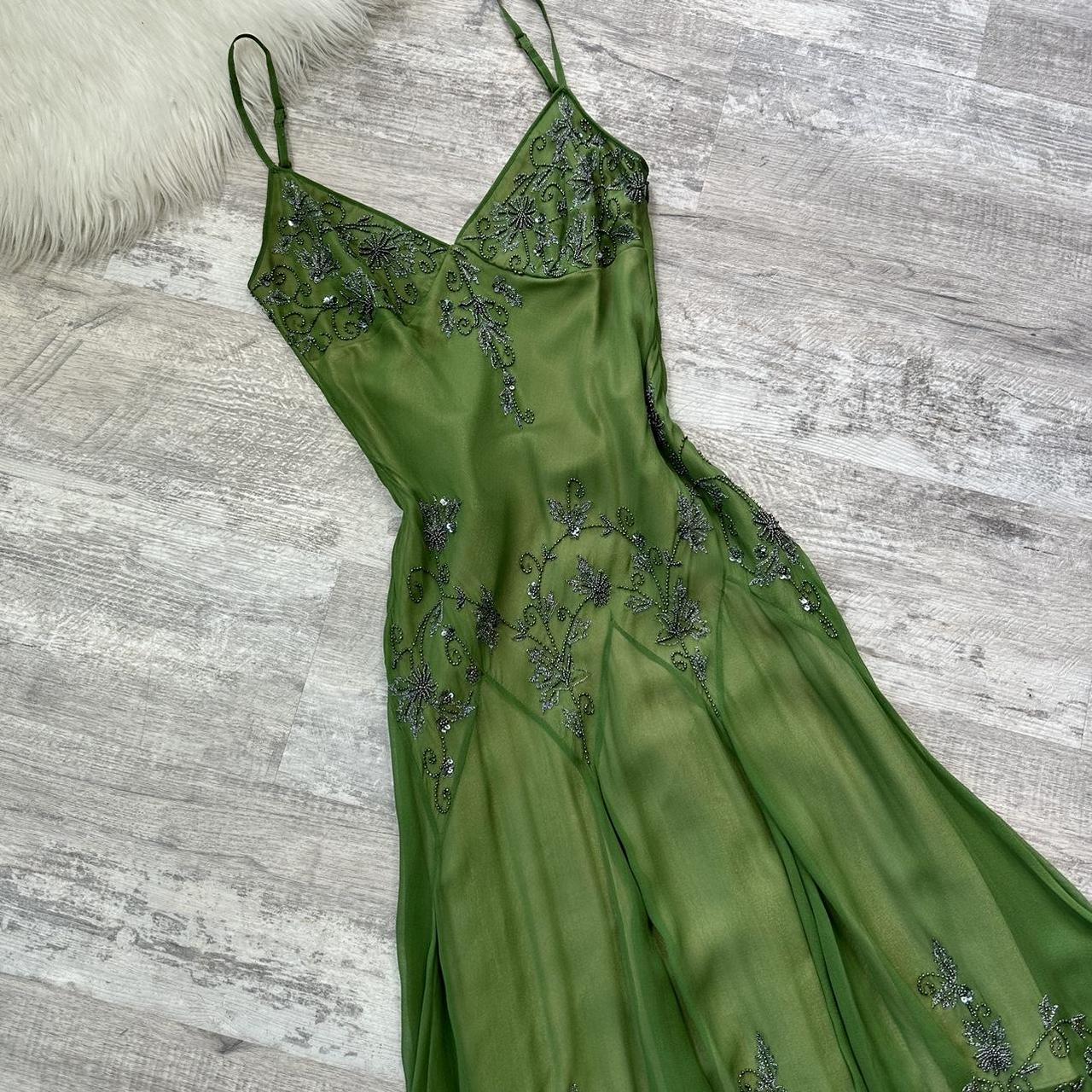 Grünes Feen-Heimkehrkleid Y2k florales Perlen-Mini-Flusskleid kurz/mittel/lang Chiffon-Ballkleid Abendkleid Partykleid gh4718