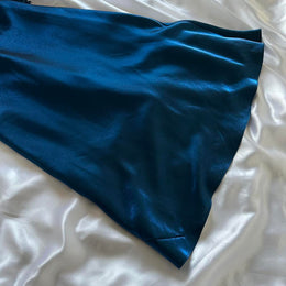 Full-length Spaghetti Straps Chiffon Gown Ink Blue main image 0