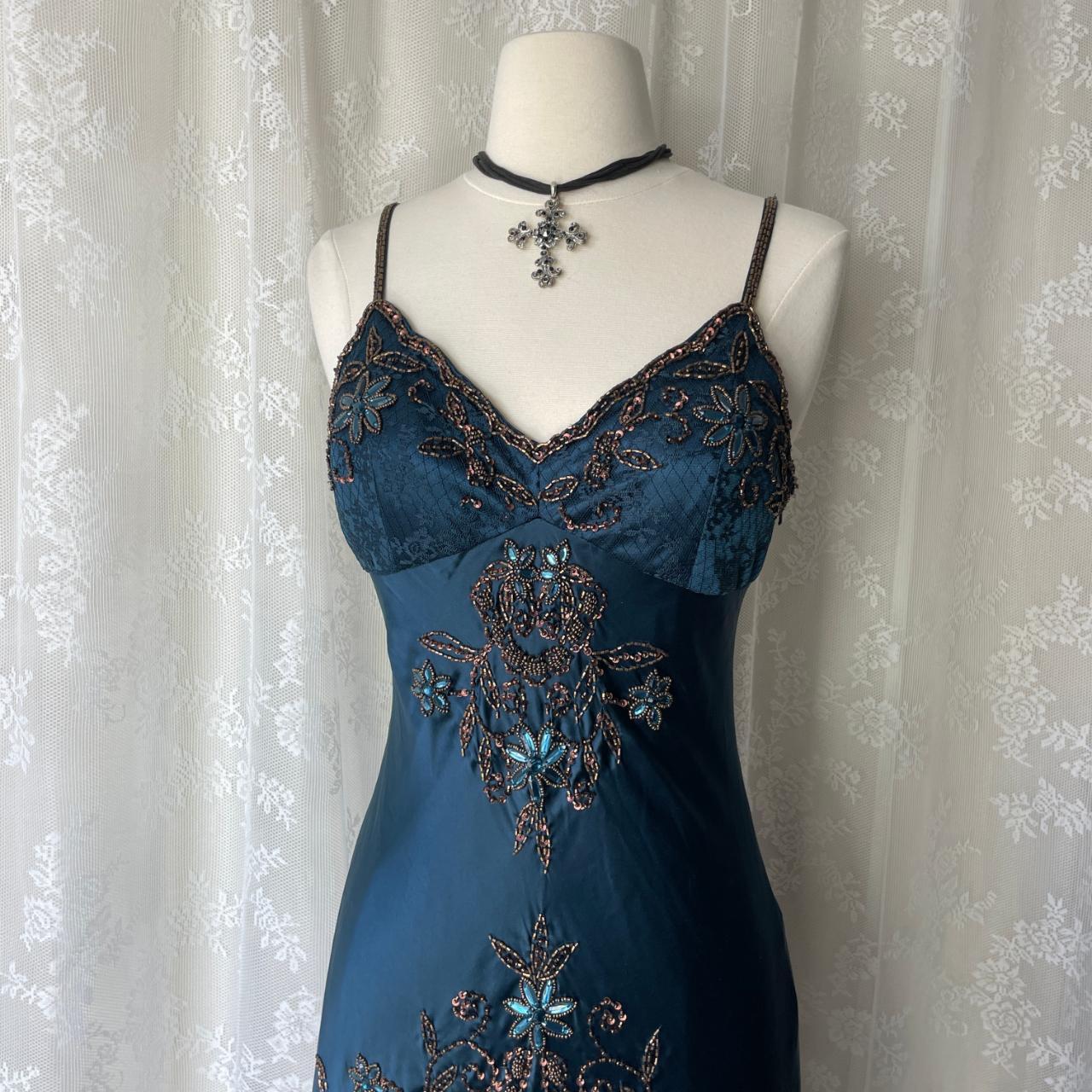 Dark Blue Y2k Ethereal Fairy Gothic Mermaid Prom Dress Pretty Floral Beaded Sequin Midi/Short Homecoming Dress Date Dress Party Dress gh4617
