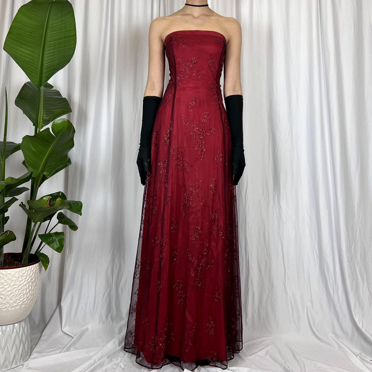 Red and black shiny fashion retro elegant exquisite floral corset long chiffon tulle ball gown evening dress party dress prom dress gh3713