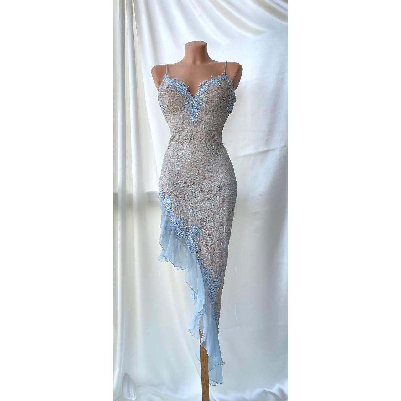 Girlhomeshops--Light blue exquisite lace short homecoming dress birthday party dress gh5490