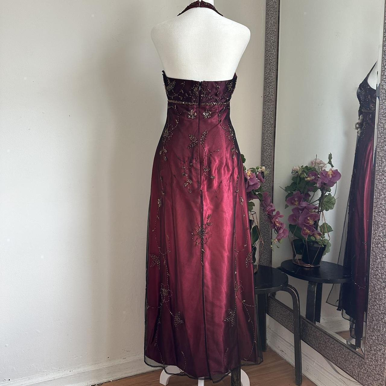 Burgunderrot, wunderschön, exquisite Perlenverzierung, elegantes Trägerkleid mit langem Satin-Tüll, Ballkleid, Abendkleid, Partykleid gh3439