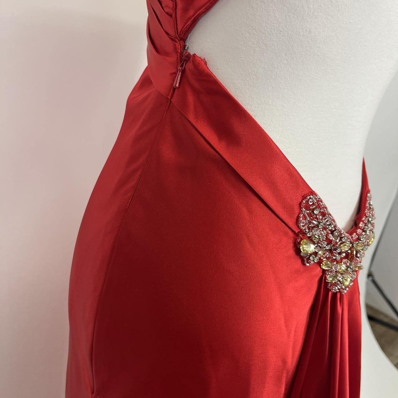 Robe de soirée longue en satin à bretelles spaghetti et perles, élégante et rouge, robe de bal fendue, robe de soirée, robe de soirée gh3542