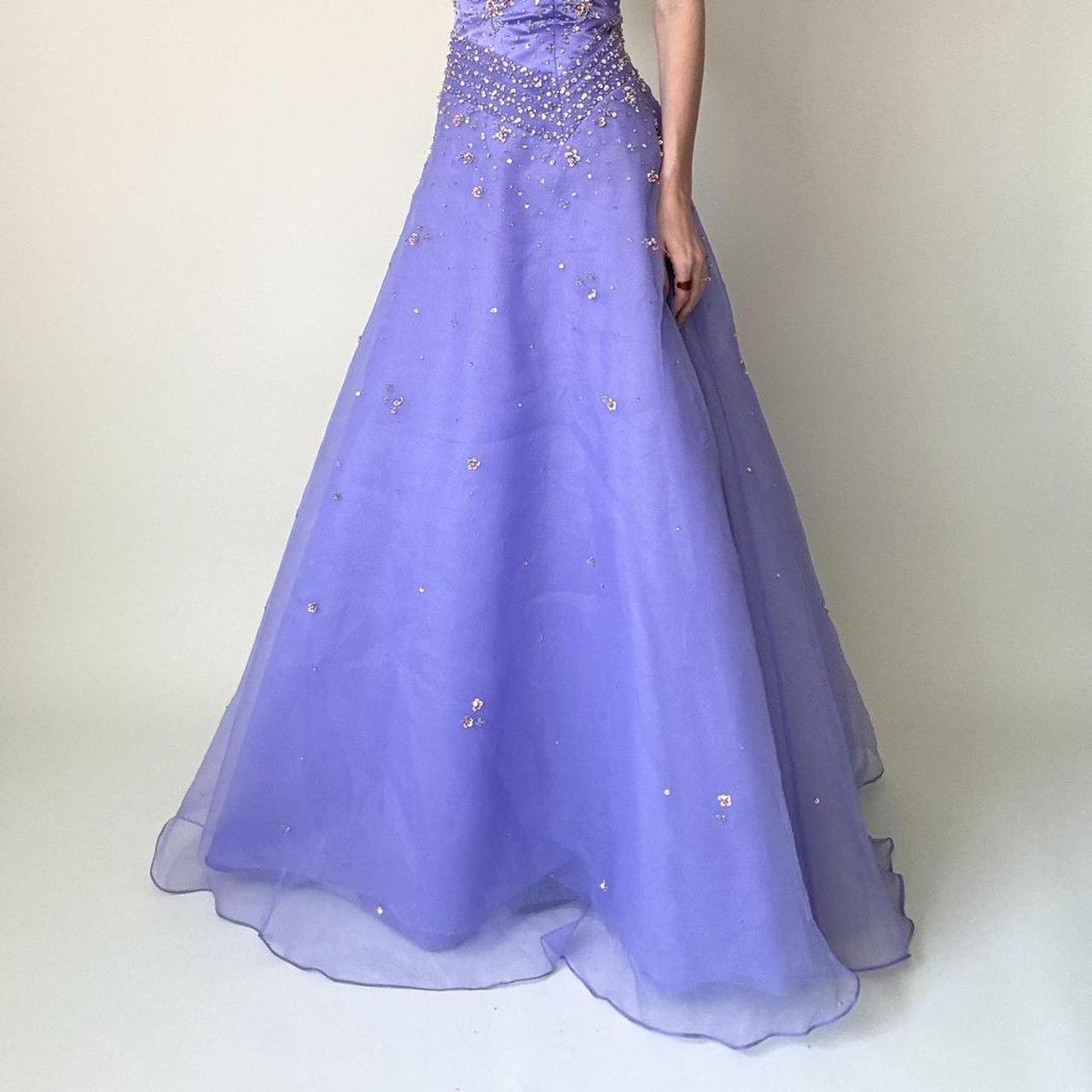 girlhomeshops – Lila, exquisites, perlenbesetztes, langes Tüll-Ballkleid, Abschlusskleid, gh5644