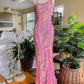 girlhomeshops--Cherry Blossom Pink Gradient Dress Exquisite Hand-beaded Sequined Floral Chiffon Long Prom Dress gh5592