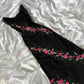 Black gorgeous shiny fashion elegant exquisite floral embroidery long chiffon ball gown evening dress party dress gh3560